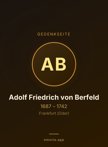 Gedenkportrait von Adolf Friedrich von Berfeld