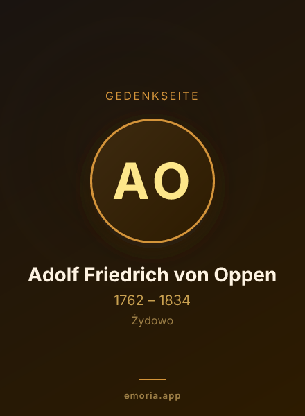 Gedenkportrait von Adolf Friedrich von Oppen