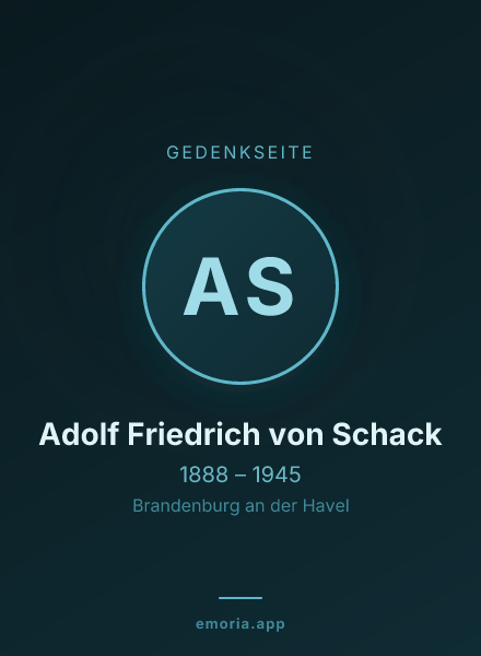 Gedenkportrait von Adolf Friedrich von Schack