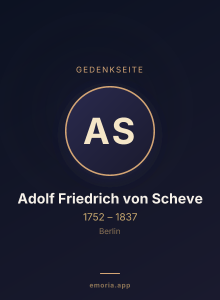 Gedenkportrait von Adolf Friedrich von Scheve