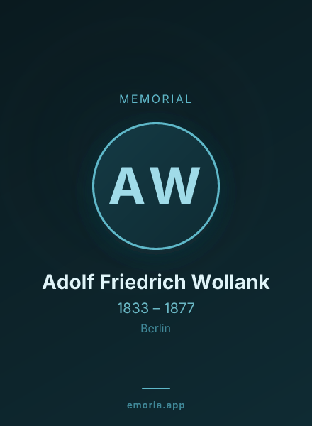 Memorial portrait of Adolf Friedrich Wollank