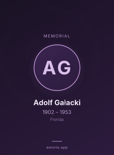 Memorial portrait of Adolf Gałacki