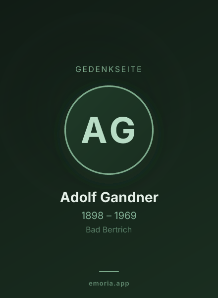 Gedenkportrait von Adolf Gandner