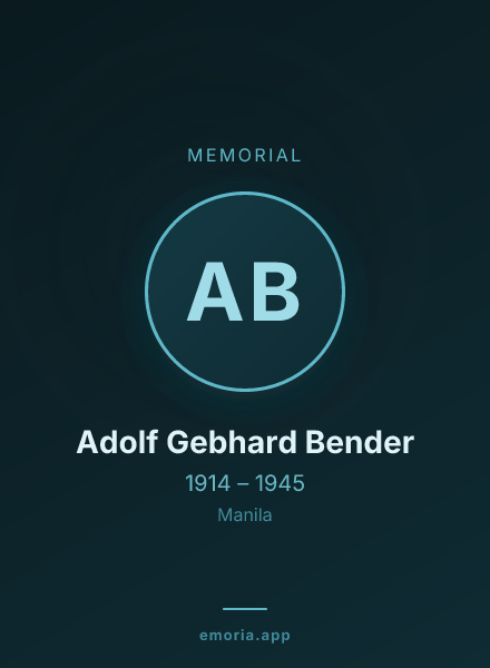 Memorial portrait of Adolf Gebhard Bender