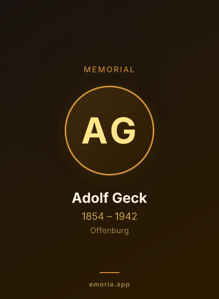 Memorial portrait of Adolf Geck