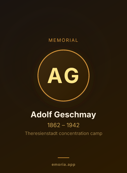 Memorial portrait of Adolf Geschmay