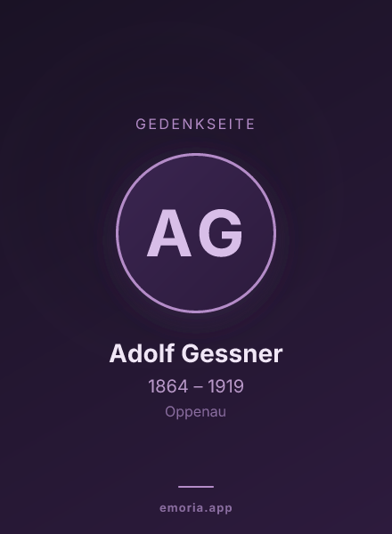 Gedenkportrait von Adolf Gessner