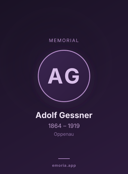 Memorial portrait of Adolf Gessner