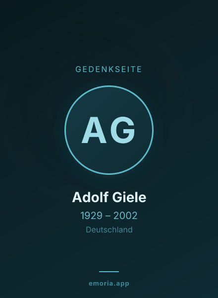 Gedenkportrait von Adolf Giele