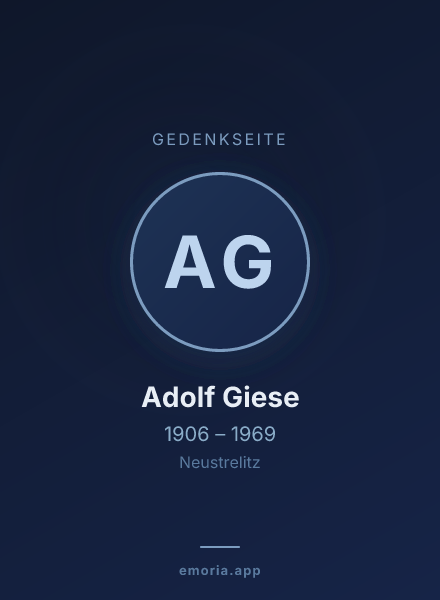 Gedenkportrait von Adolf Giese