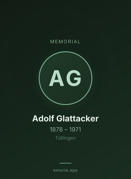 Memorial portrait of Adolf Glattacker