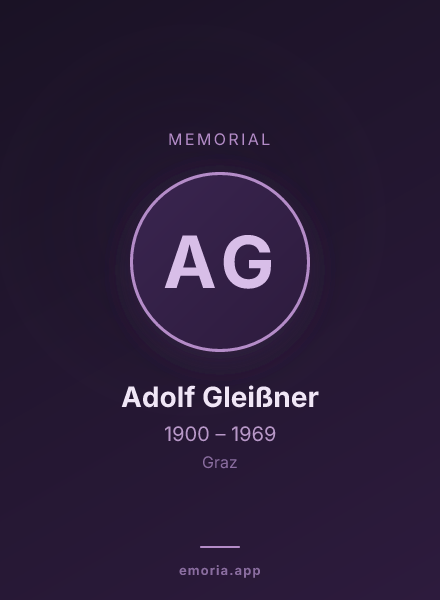 Memorial portrait of Adolf Gleißner