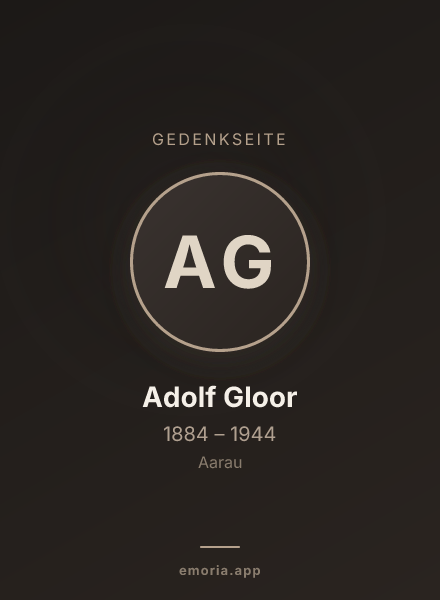 Gedenkportrait von Adolf Gloor