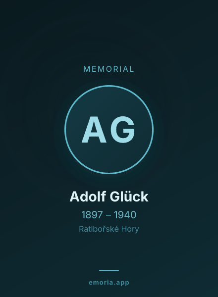 Memorial portrait of Adolf Glück