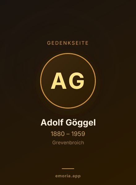 Gedenkportrait von Adolf Göggel