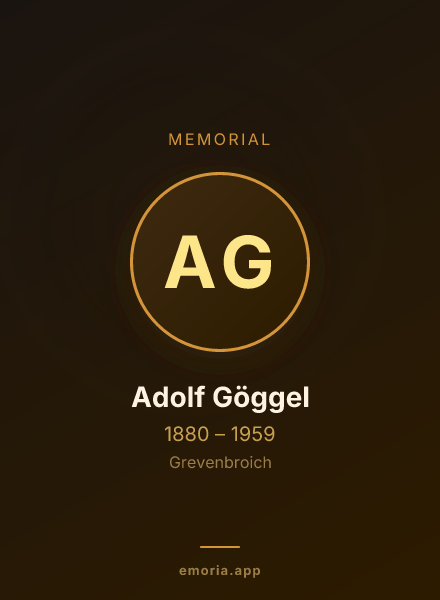 Memorial portrait of Adolf Göggel