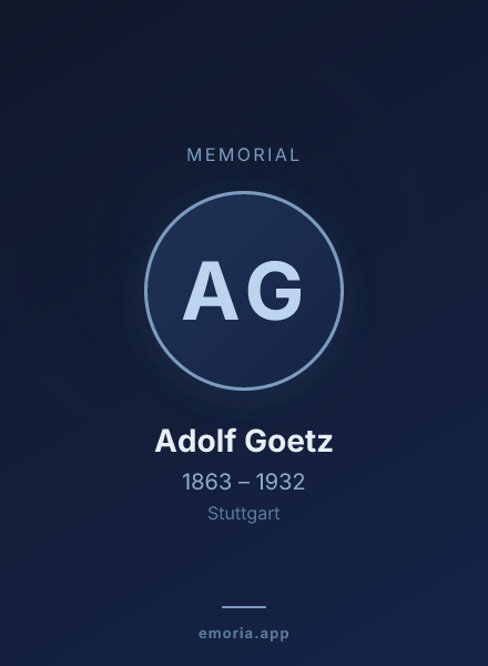 Memorial portrait of Adolf Goetz