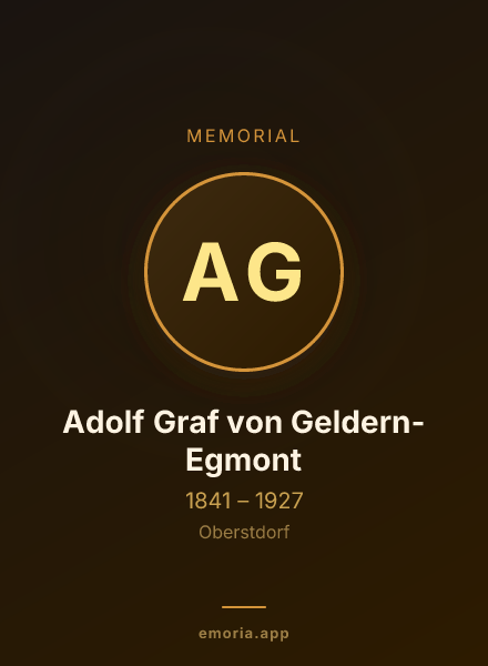 Memorial portrait of Adolf Graf von Geldern-Egmont
