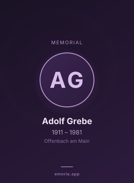 Memorial portrait of Adolf Grebe