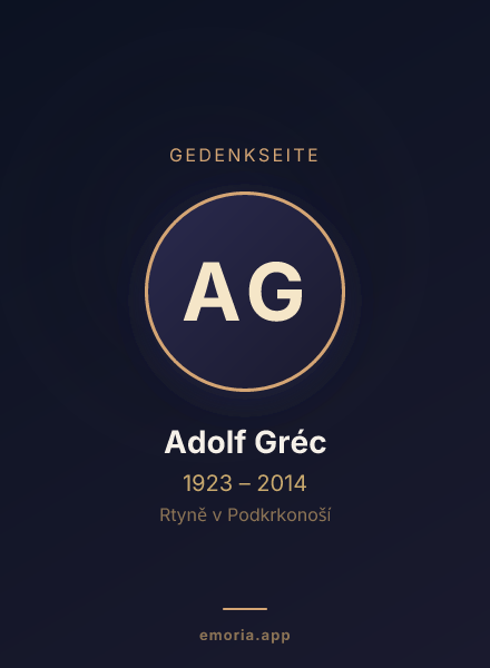 Gedenkportrait von Adolf Gréc
