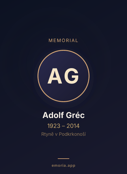 Memorial portrait of Adolf Gréc