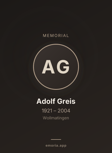 Memorial portrait of Adolf Greis