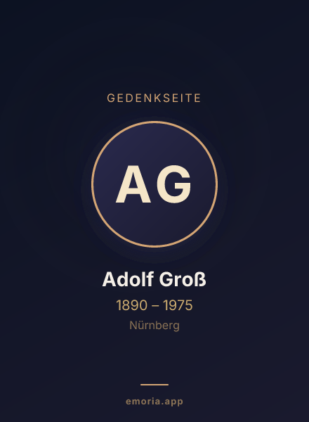 Gedenkportrait von Adolf Groß