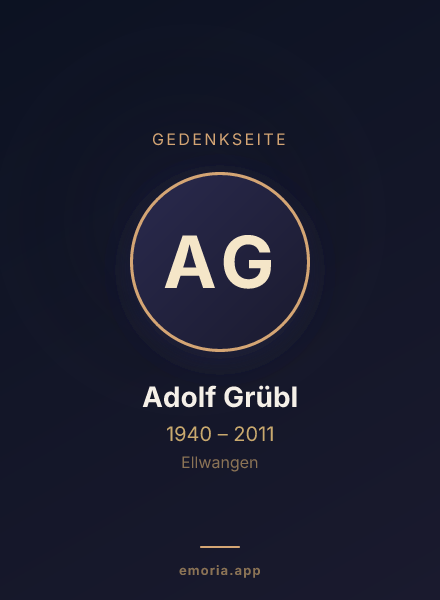 Gedenkportrait von Adolf Grübl