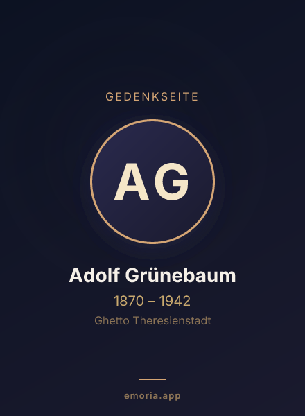 Gedenkportrait von Adolf Grünebaum