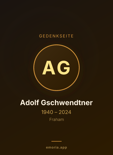 Gedenkportrait von Adolf Gschwendtner