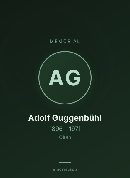 Memorial portrait of Adolf Guggenbühl