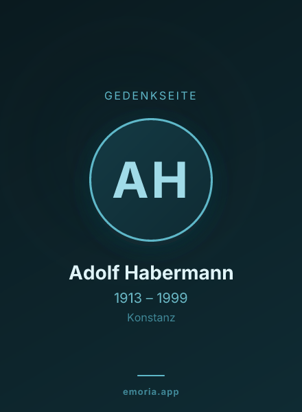 Gedenkportrait von Adolf Habermann