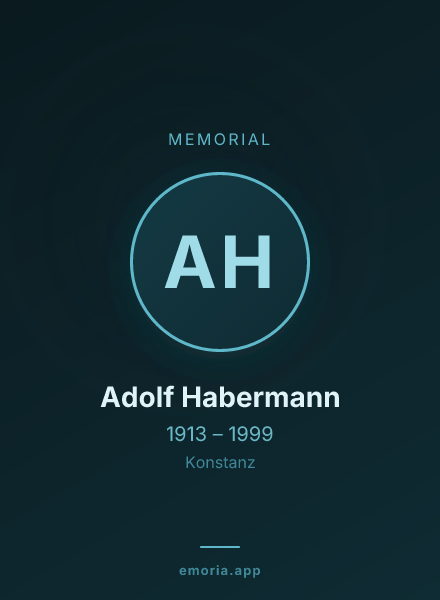 Memorial portrait of Adolf Habermann