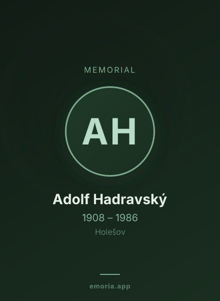 Memorial portrait of Adolf Hadravský