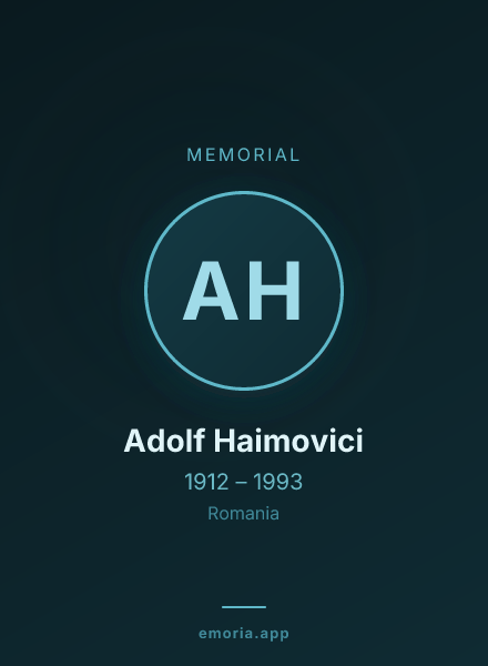 Memorial portrait of Adolf Haimovici