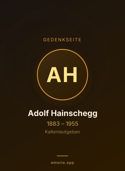 Gedenkportrait von Adolf Hainschegg