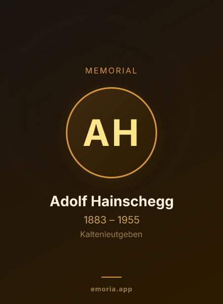 Memorial portrait of Adolf Hainschegg