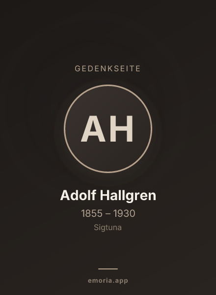 Gedenkportrait von Adolf Hallgren
