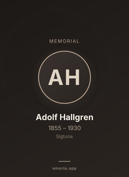 Memorial portrait of Adolf Hallgren