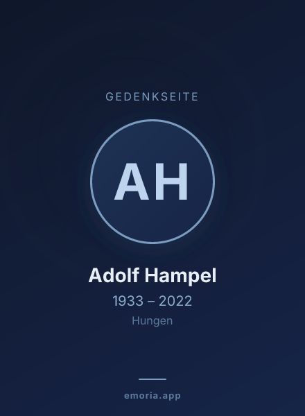 Gedenkportrait von Adolf Hampel
