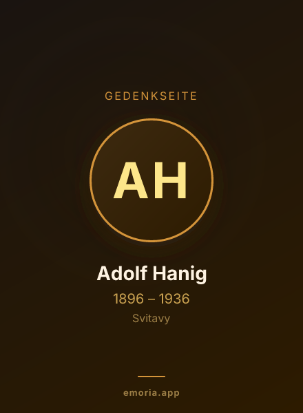 Gedenkportrait von Adolf Hanig