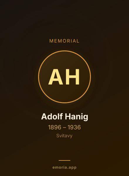 Memorial portrait of Adolf Hanig