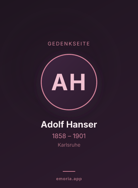 Gedenkportrait von Adolf Hanser