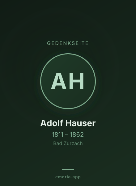 Gedenkportrait von Adolf Hauser