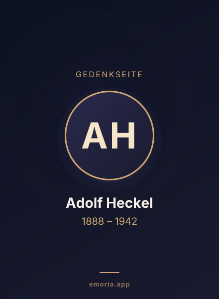Gedenkportrait von Adolf Heckel
