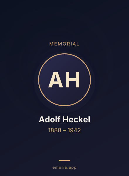 Memorial portrait of Adolf Heckel