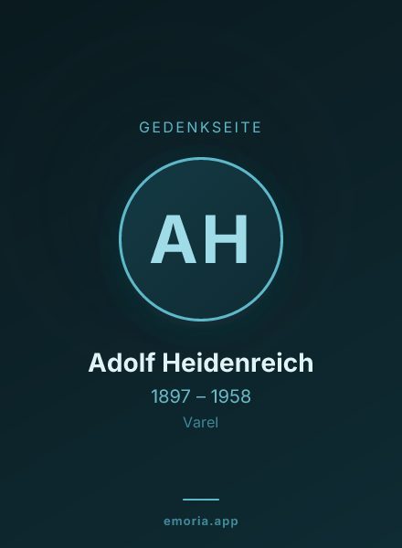Gedenkportrait von Adolf Heidenreich