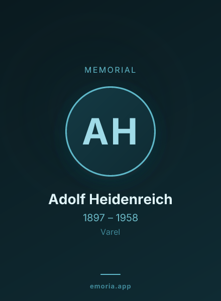 Memorial portrait of Adolf Heidenreich