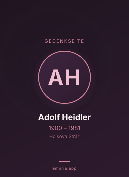 Gedenkportrait von Adolf Heidler