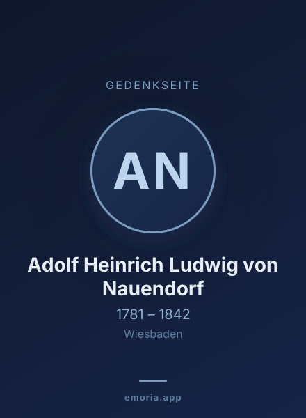 Gedenkportrait von Adolf Heinrich Ludwig von Nauendorf